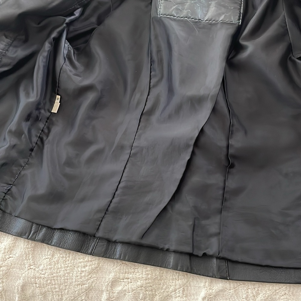 Vintage 90s Black Leather Womens Jacket Size 40/ US 10 - Picture 6 of 8